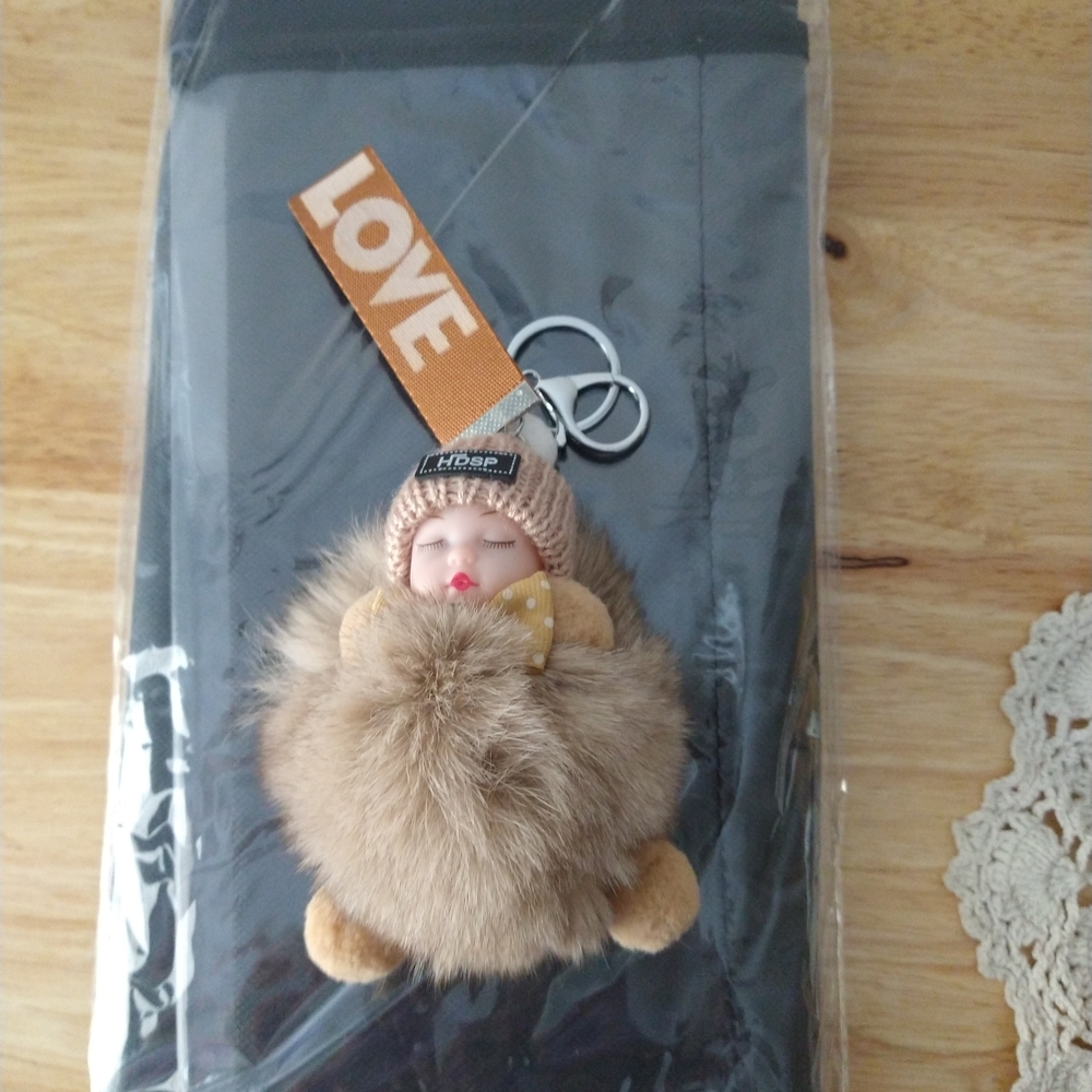 Adorable Brown Plush Keychain for Kids